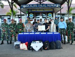 TNI AL Nunukan Berhasil Menggagalkan Upaya Penyelundupan 14 Karung Ballpress Tujuan Tanjung Selor