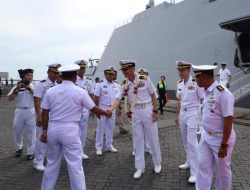 Pererat Hubungan Bilateral Lantamal III Jakarta Sambut Kedatangan Kapal Perang Jepang JS Yahagi Di Dermaga Tanjung Priok Jakarta Utara 