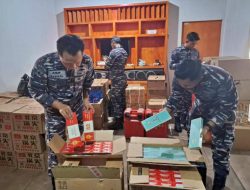 Pangkalan TNI AL Palu Berhasil Menangkap Kegiatan Penyelundupan Minuman Beralkohol Dan Rokok Di Perairan Morowali