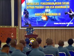 Kadispen Koarmada III Sorong Memberikan Pengarahan Khusus Kepada Seluruh Prajurit Dan Aparatur Sipil Negara Terkait Penggunaan Media Sosial Secara Bijak Dan Bertanggung Jawab