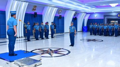 22 Perwira Tinggi TNI AL Melaksanakan Laporan Korps Kenaikan Pangkat Pati Kepada Kepala Staf Angkatan Laut Laksamana TNI Dr. Muhammad Ali,SE,M,,M,M,Tr,Opsla