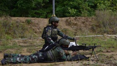 Satkopaska Koarmada III Menggelar Latihan Kualifikasi Kedua Menembak Senjata Bantu Di Lapangan Tembak Makorem 181 PVT, Sorong