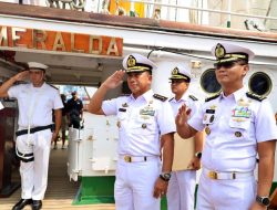 Wadanlantamal III Mewakili Danlantamal Menyambut Kedatangan Kapal Latih Angkatan Laut Chile, CNS Esmeralda BE-43