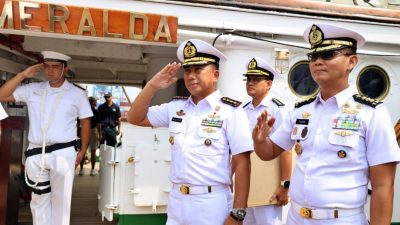 Wadanlantamal III Mewakili Danlantamal Menyambut Kedatangan Kapal Latih Angkatan Laut Chile, CNS Esmeralda BE-43