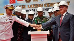 TNI AL Menghadiri Upacara Peletakan Lunas Pertama KCR-Full Combat Mission Di Sefine Shipyard, Turki