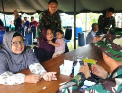 Wujud Peningkatan Sinergitas Dan Kepedulian TNI AL Melaksanakan Bakti Sosial Untuk Warga Kampung Kenanga, Lancang Kuning, Bintan Utara, Kepulauan Riau