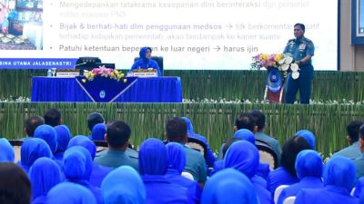 Kepala Staf Angkatan Laut Laksamana TNI Dr. Muhammad Ali,SE,,M,,M,M,Tr,Opsla, Memberi Pengarahan Peduli Kesejahteraan Prajurit Dan Keluarga Kadislitbangal